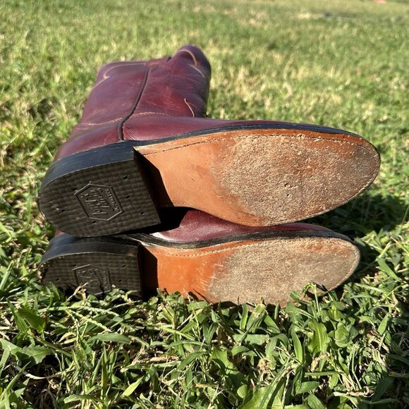 Vintage Tony Lama Roper Boots Womens Size 4.5 B Red Taylor Swift Rodeo Workwear - Picture 8 of 12